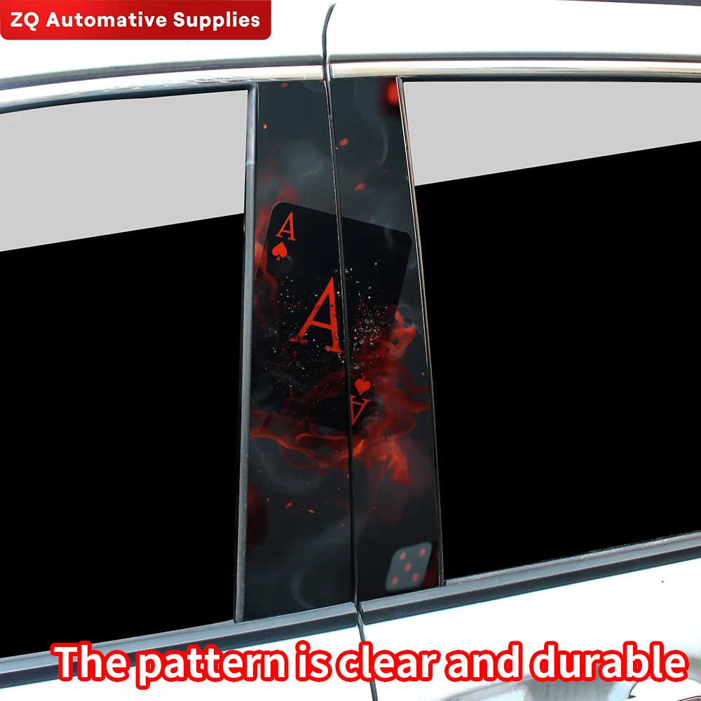 Creative Poker Car Stickers Waterproof Auto B Pillar Decor Cover Scratches Durable Car Doors Pillar Vinyl Decals Vehicle Decors - Image 3