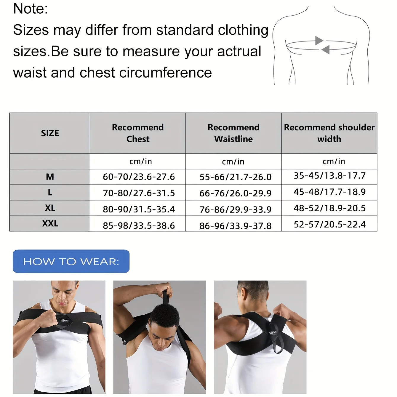 1pc Men Women Adjustable Upper Back Support Sporty Shoulder Belt Posture Corrector