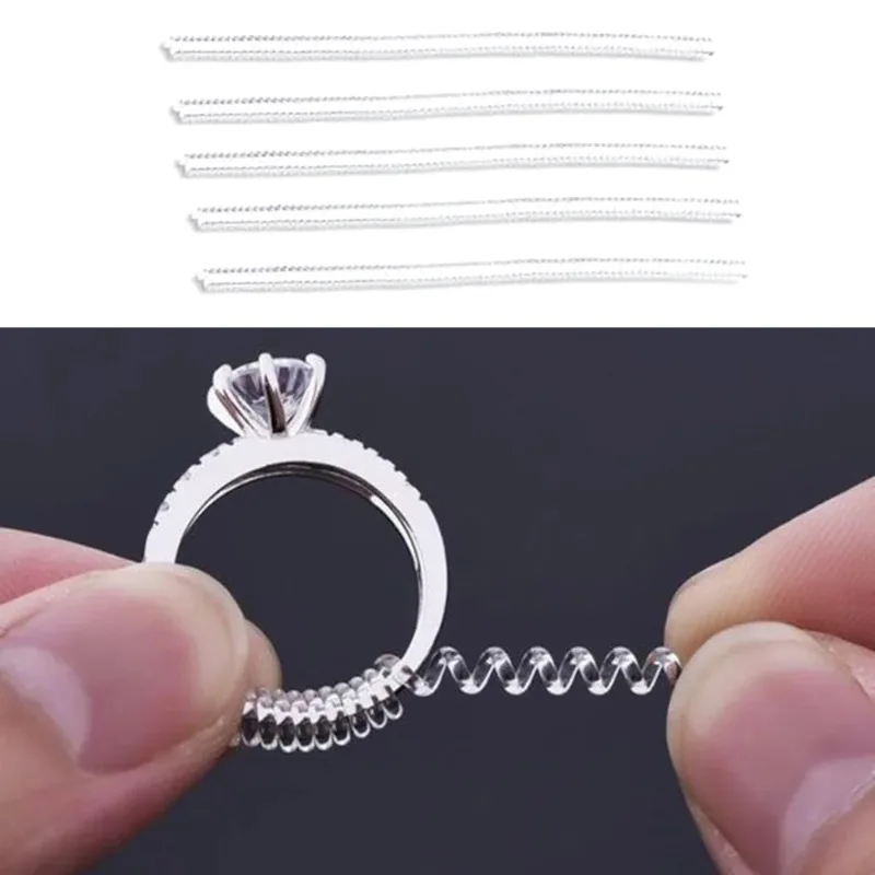 

10PCS Ring Size Adjuster, Invisible Ring Guard for Loose Rings, DIY Sizing Tool for Women Men, Spiral Sizer Reducer