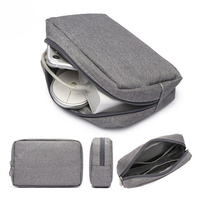 Portable Digital Organizer Bag for Headphones USB Cable Charger Travel Storage Case with Zipper Accessories Pouch