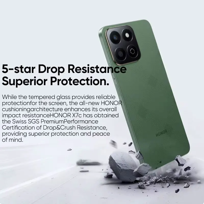 Global Version HONOR X7c 4G SmartPhone Snapdragon 685 6.77" 120Hz IPS LCD Display 108MP Camera 6000mAh Battery Anti-Fall Phone