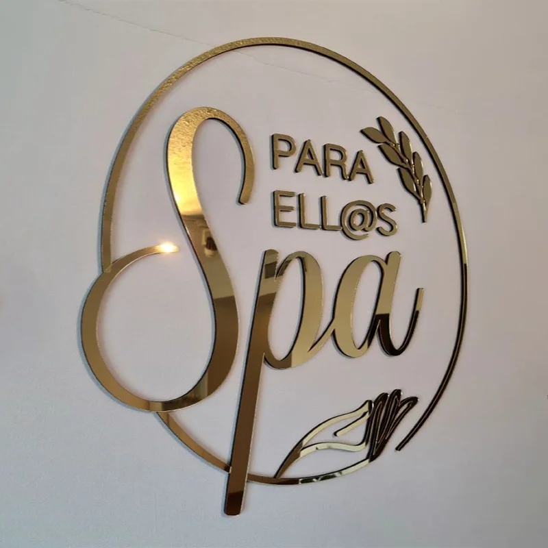 Imagem -04 - Sinal de Estúdio de Salão de Beleza de Escritório Personalizado Logotipo de Negócios 3d Espelho Acrílico Sinal de Logotipo de Negócios Corte a Laser Sinal de Negócios Estético