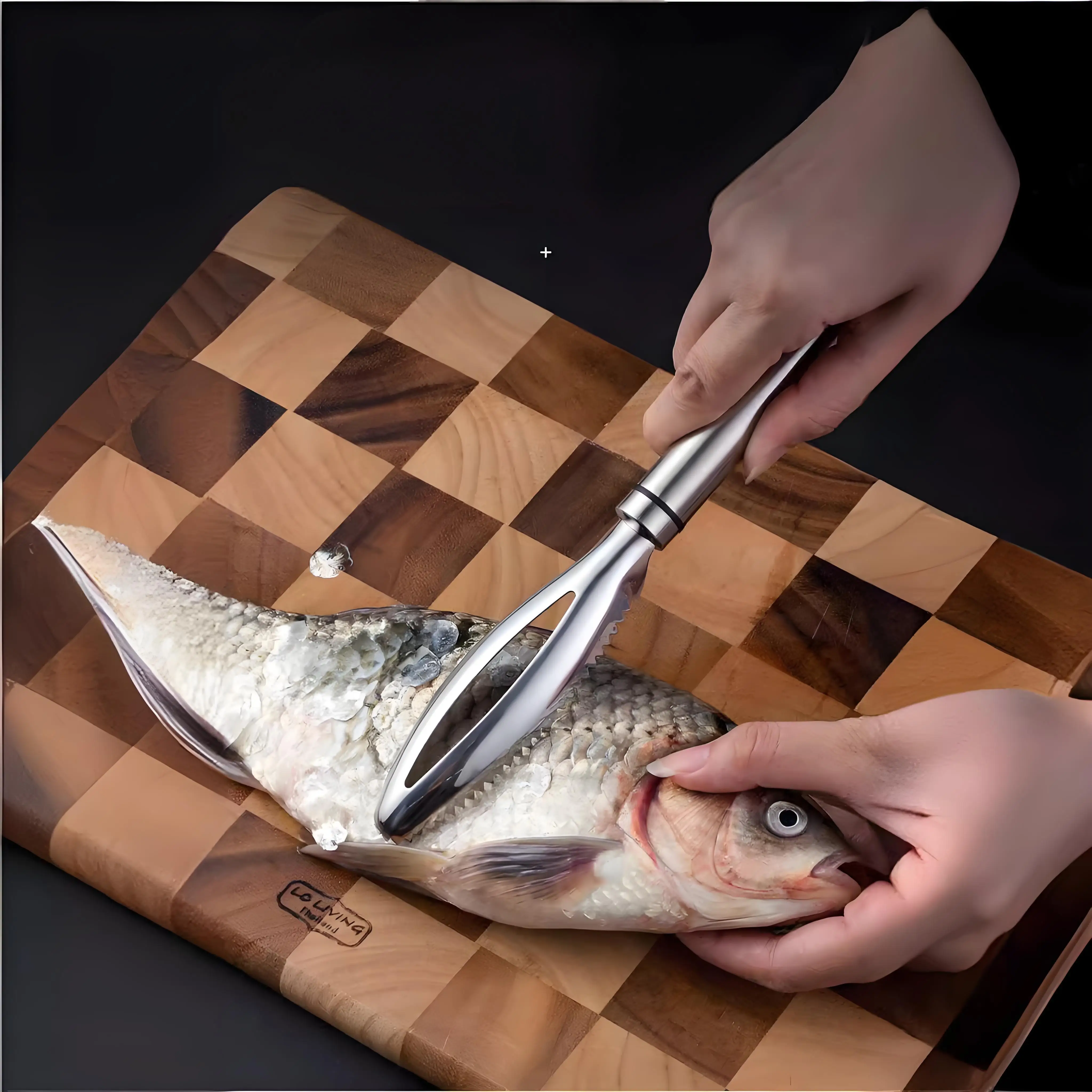 Stainless Steel Fish Scaler - Long Handle Kitchen Tool for Quick & Easy Descaling