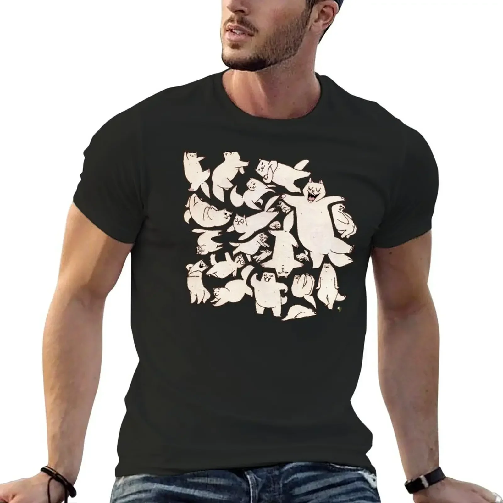 

Kitteh T-Shirt vintage anime shirt for a boy mens clothing