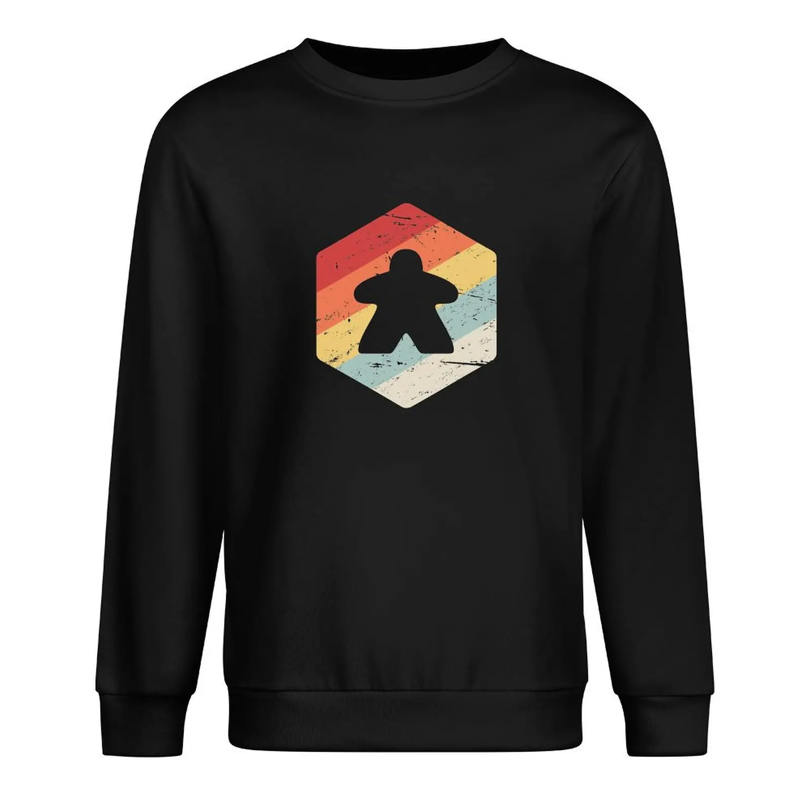 Meeple / Retro Vintage Boardgame Lover Pullover Hoodie japanese style clothes for men autumn jacket men sweatshirts for men