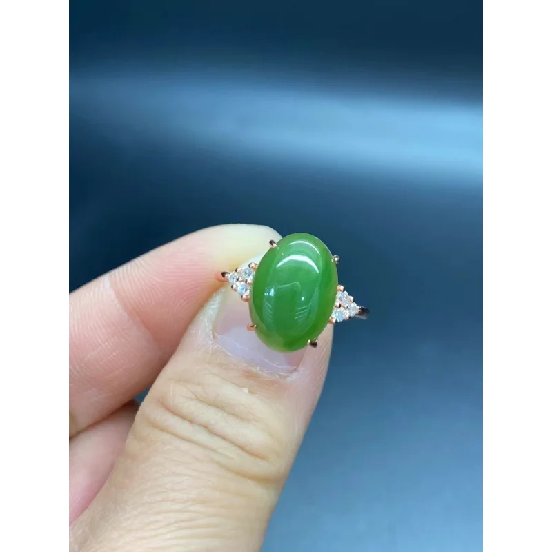 أنماط متعددة من حلقات Hetian Bi Jade مع ترصيع فضي S925 هدية للأقارب والأصدقاء