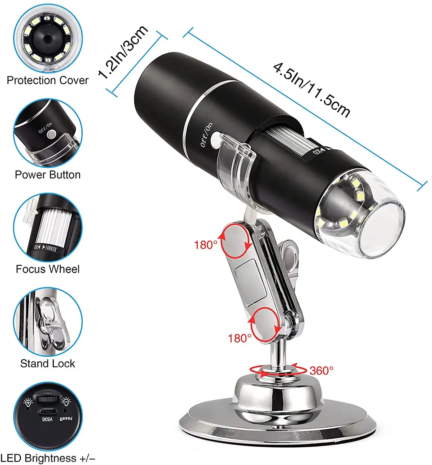 

For Mini digital microscope portable wifi digital magnifying glass electron microscopio iOS Android smartphone WiIFi