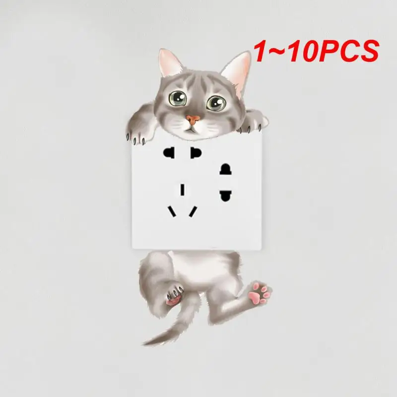 1~10PCS Decorative Wall Stickers Pvc Self -adhesive Sticker Cute Cat Sticker Living Room Decoration Sticker