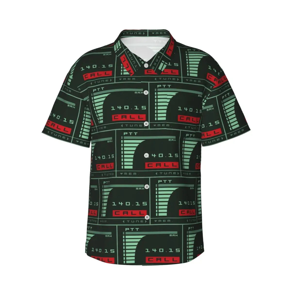 Metal Gear Solid Codec Screen Inspired By Kojima's MGS Men's Shirts Hawaiian Short Sleeve Shirt Button Tops for Summer Beach