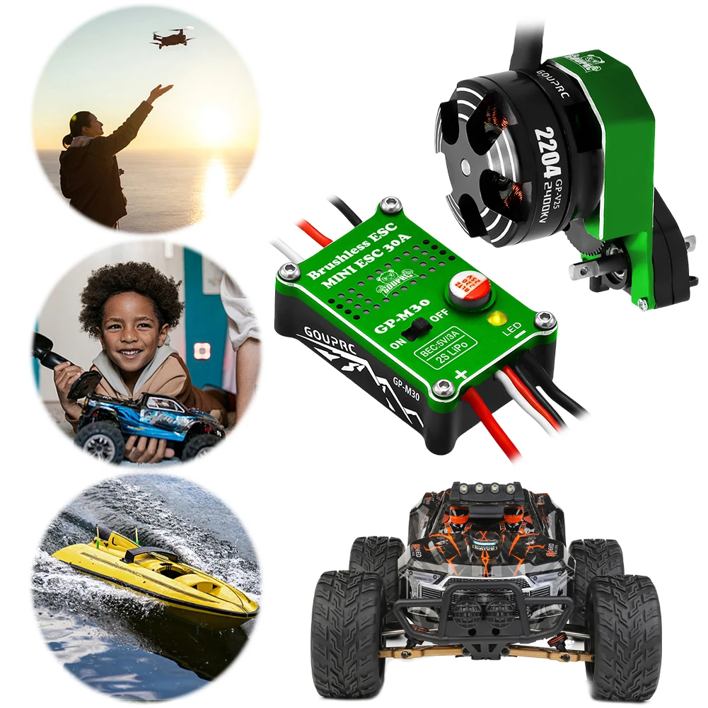 2204 2400KV Brushless Outrunner Motor with Transmission and 30A ESC for SCX24 RC Crawler Axial 1/24 RC Car Truck view 4