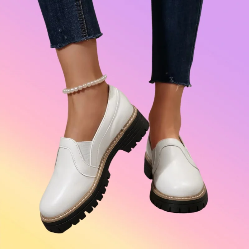 

Весенне-осенние новые легкие противоскользящие большие одиночные туфли с круглой головкой, модная сексуальная удобная повседневная спортивная обувь для женщин