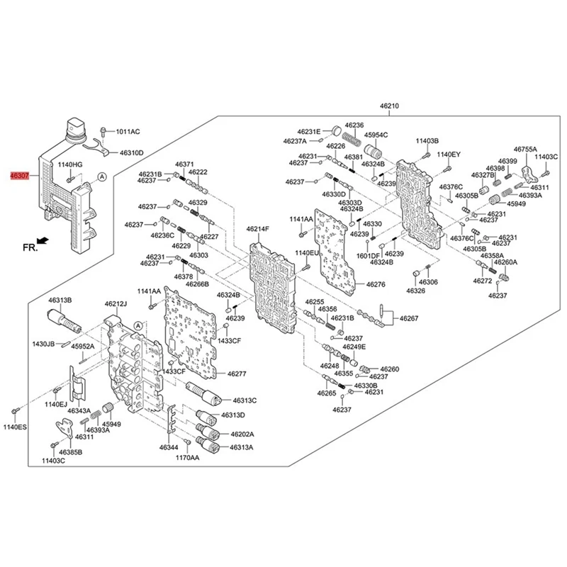 46307-4G100 Car Transmission Valve Body Harness ABS Transmission Valve Body Harness For Hyundai Palisade 20-21 463074G100
