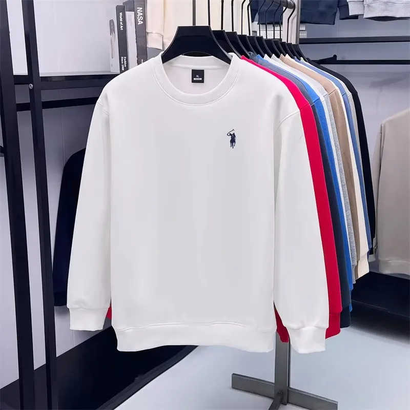 الراقية قميص رياضي الرجال الخريف الاتجاه الجديد مصمم العلامة التجارية الكلاسيكية بول التطريز طويلة الأكمام تي شيرت فضفاض عارضة السترة #6