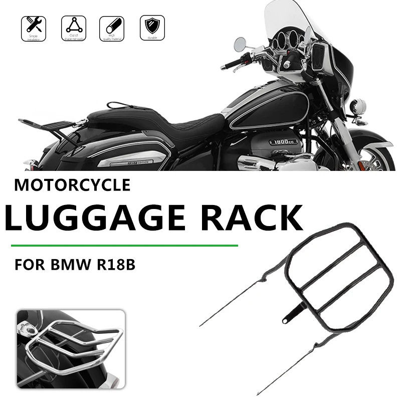 New Arrival Backrest for BMW R18B Motorcycle Rear Luggage Rack Modified Retro Gift Rack Tail Bag Rack Support Frame Shelf Black