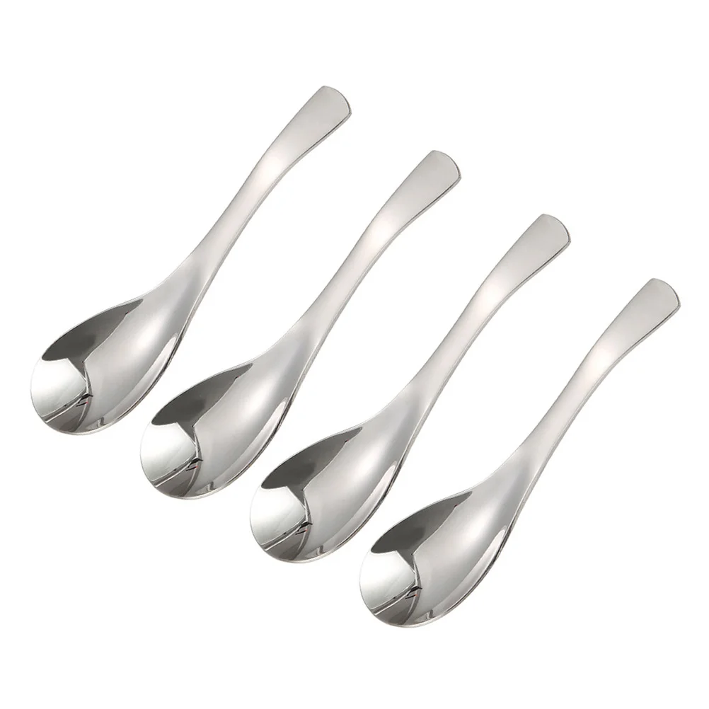 

4Pcs Stainless Steel Soup Spoons Thick Heavyweight High Gloss Polished Comfortable Handle Perfect Gift for Family Everyday Use