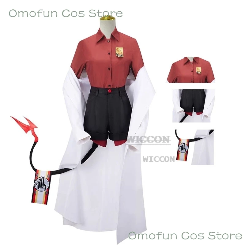 

Kinugawa Kasumi Game Blue Archive red tops black Shorts white coat Clothes Cosplay Costume Anime Women Men Clothing Full Outfit