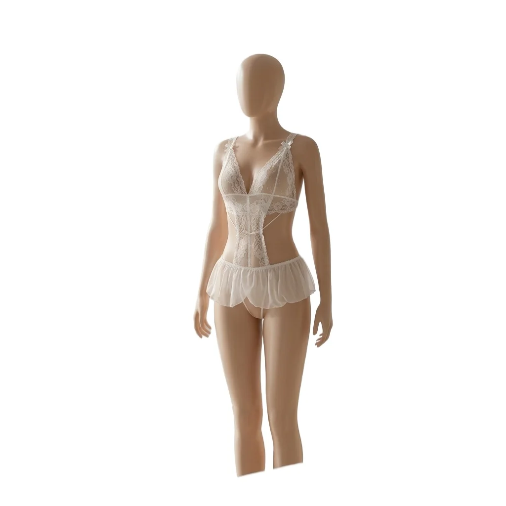 Lingerie for ,Women Open Crotch Underwear Babydolls Semi-Sheer Temptation Bodysuit,Outfit for Romance Night