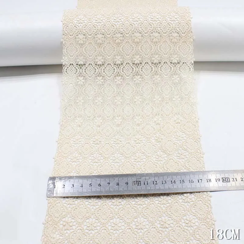 21Yards Two Tone Beige Lace Trim DIY Lingerie Accessories Fabrics Water Soluble Lace Fabrics for Dress Crafts