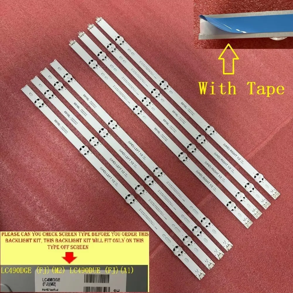 Kit strisce di retroilluminazione a LED per LG 49UH6500 49UH656V 49UH6880 49UH676V 49UH671V 49UH661V 49UH668V 6916L-2452A 2453A 2551A 2552A