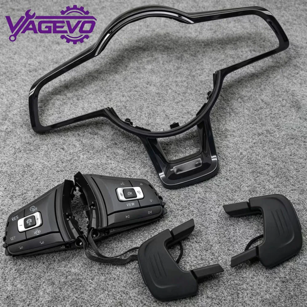 Multi Functional Steering Wheel Button with ACC, Paddle Shifters, Frame for VW Passat B8 Golf 7 MK7 Tiguan MK2 5G0959442AE