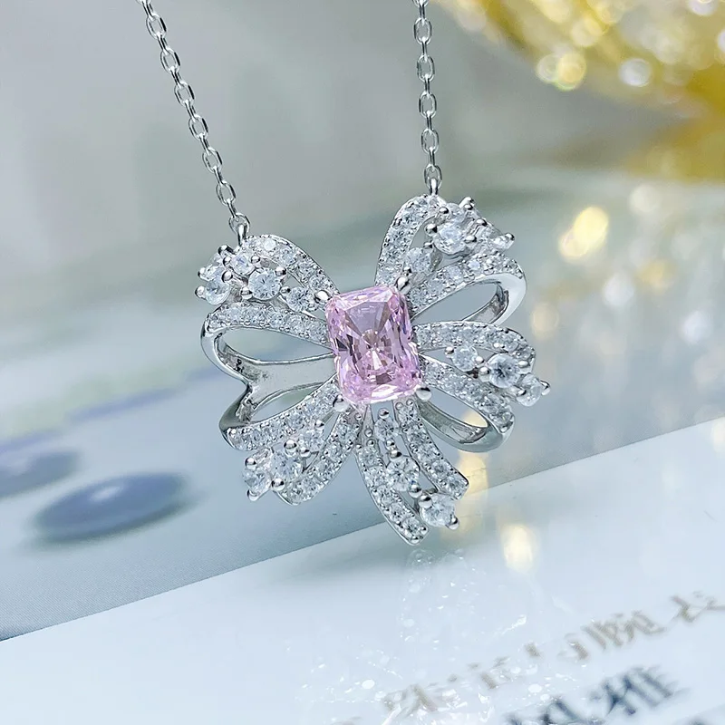 Sweet cherry blossom high carbon diamond ring butterfly light luxury high-end feeling 925 sterling silver ice flower cutting