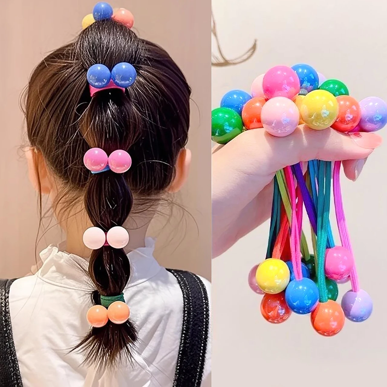 

2 шт. эластичные резинки для волос без вреда, детские украшения, конфеты, круглый шар, хвост, резинка для волос, веревка, детские аксессуары для волос, детские ленты для волос