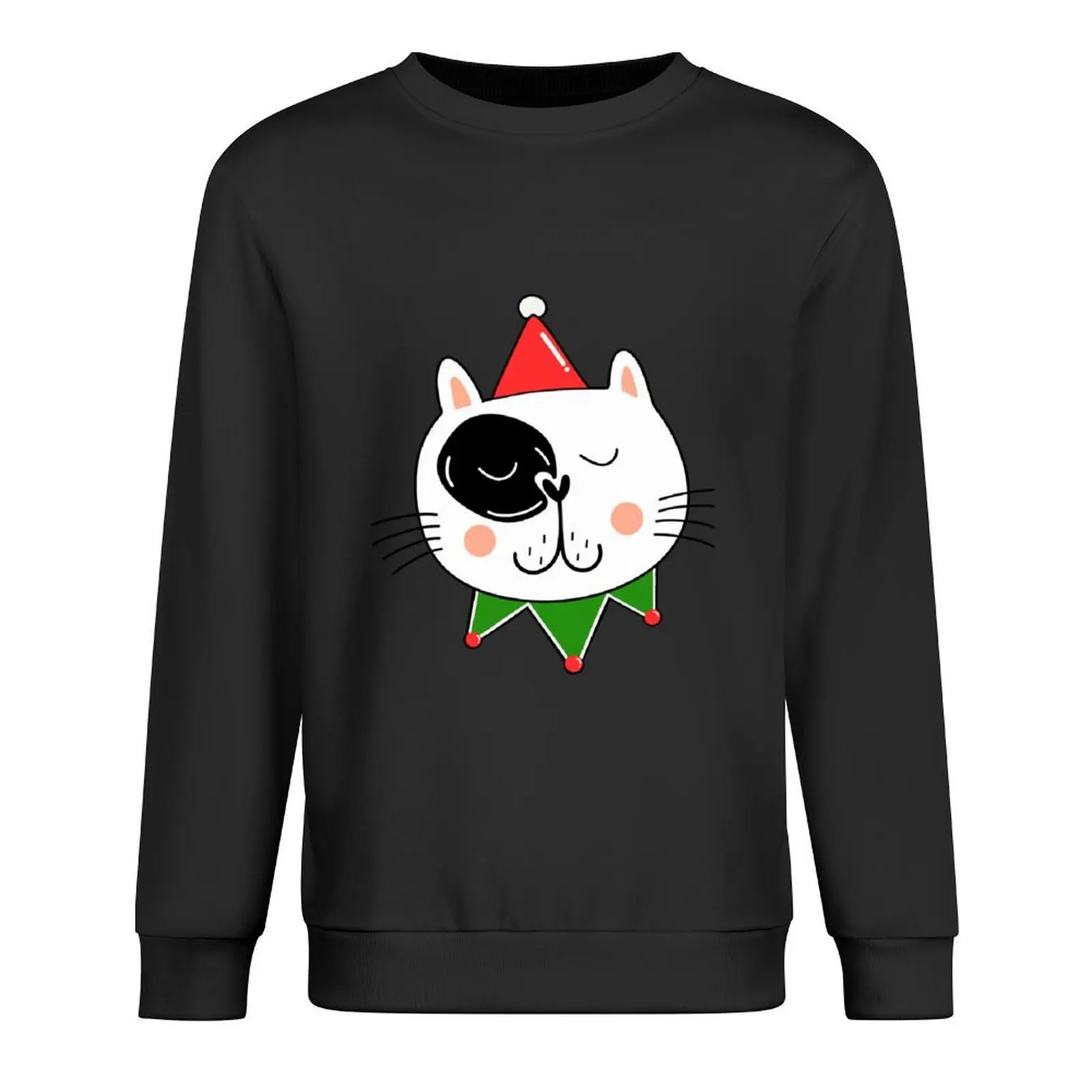 

Cute Santa Cat Pullover anime clothing tracksuit japanese style men clothes sweatshirt men