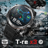T-Rex 3 Ultra New 1000mAh Battery Military Swim Smart Watch 10ATM Waterproof Compass Altimeter GPS Sports HD Call Smartwatch Men