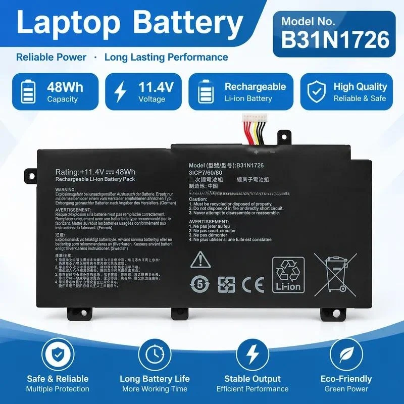 Replacement Battery for ASUS FX80G FX86F FE FM FX95G D FX504G FX505G B31N1726 Laptop Notebook Internal Battery Pack