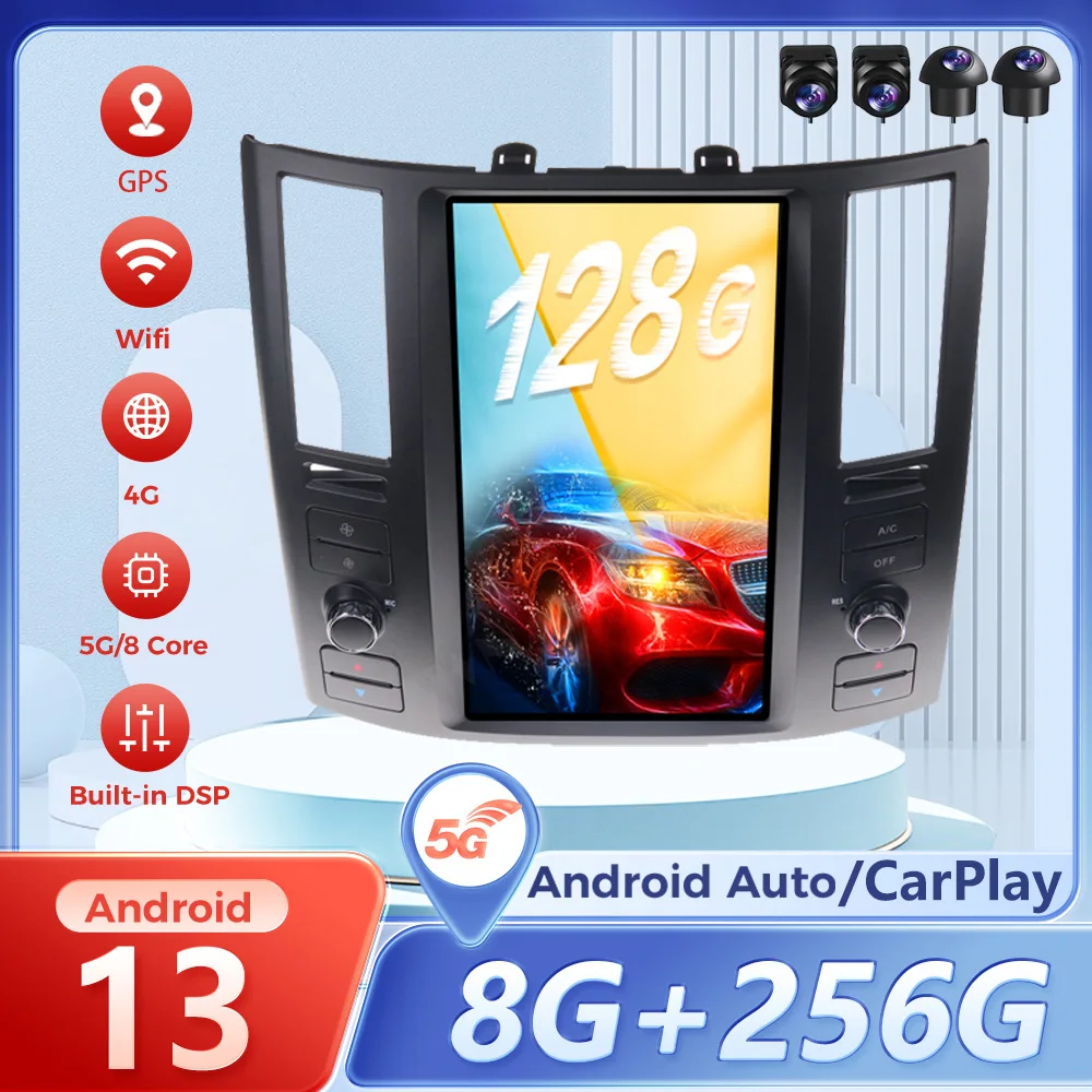 

Android Auto Carplay Android 13 Car GPS Navigation For Infiniti FX35 FX45 2004 - 2008 Multimedia Player Head Unit Car Radio GPS