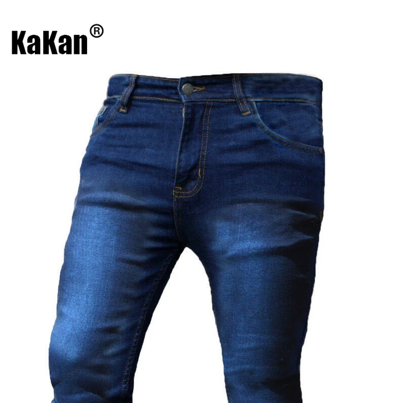 كاكان - جينز مستقيم صغير ضيق للرجال جديد، Y2K جودة عالية كلاسيكي بسيط جينز طويل ماركة جينز للرجال