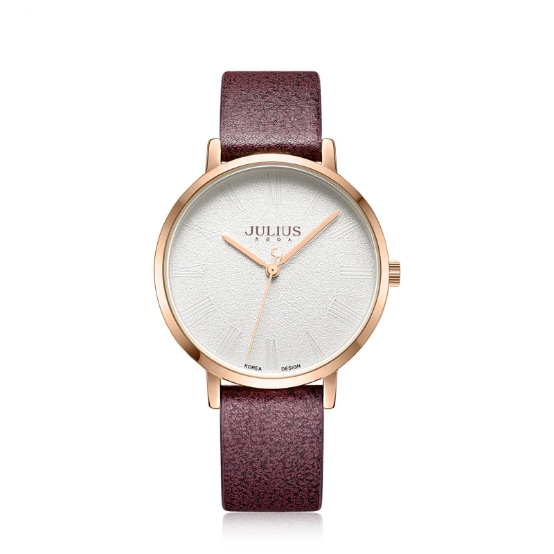 ساعة نسائية جديدة بسيطة على الطراز الكوري، طراز الطالب المألوف، حزام من الجلد، ساعة كوارتز، ساعة يد كوارتز أنيقة.