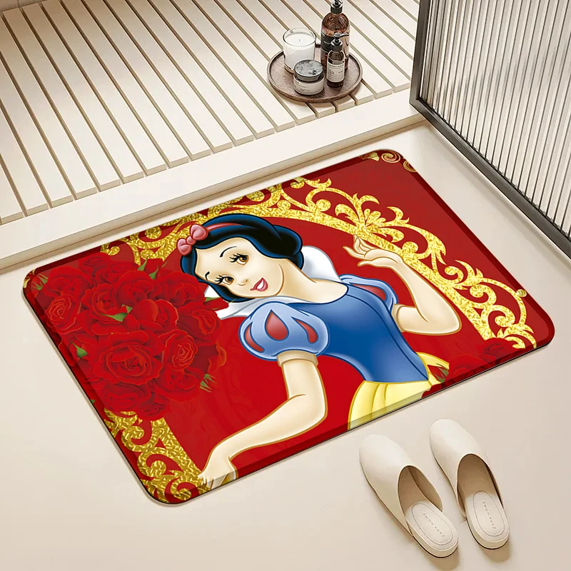 

Disney Snow White Red Rose Door Mat Non-Slip Soft Floor Rug for Home Kids Room Bathroom Decor