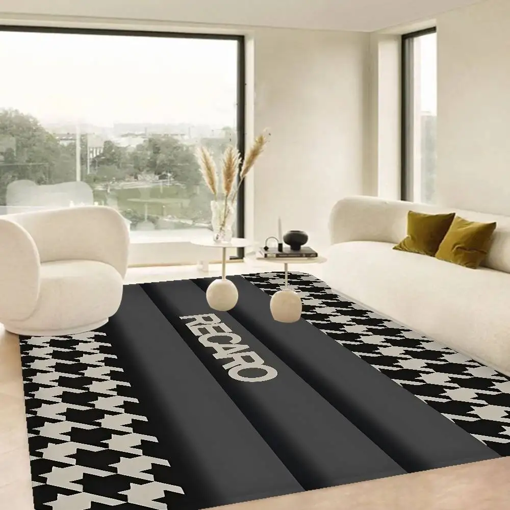 R-Recaros Logo Hallway Carpet INS Style Soft Bedroom Floor House Laundry Room Mat Anti-skid Bedside Area Rugs