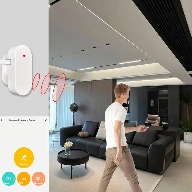 Tuya Smart Life WiFi Millimeter Wave 24GHz Radar Human Presence Detector APP Motion Sensor  Luminance Sensor AC 110/220V DC 5V