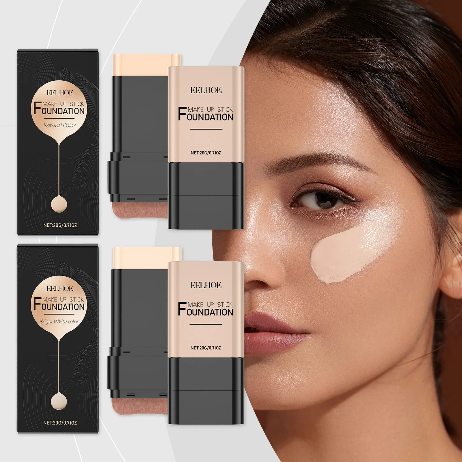 Eelhoe Foundation Makeup Stick Series Deeply Hydrating Long Lasting Wear Full Coverage Waterproof Base Cosmetic Foundation Stick