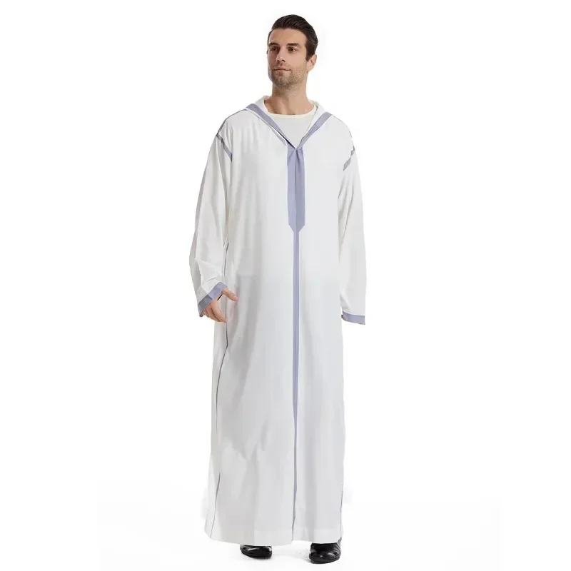 Robe musulmane à capuche pour hommes, modeste, islamique, dubaï, prière saoudienne, abaya, kaftan, eid ramadan, Maroc, jubba, thobe abayas arabes