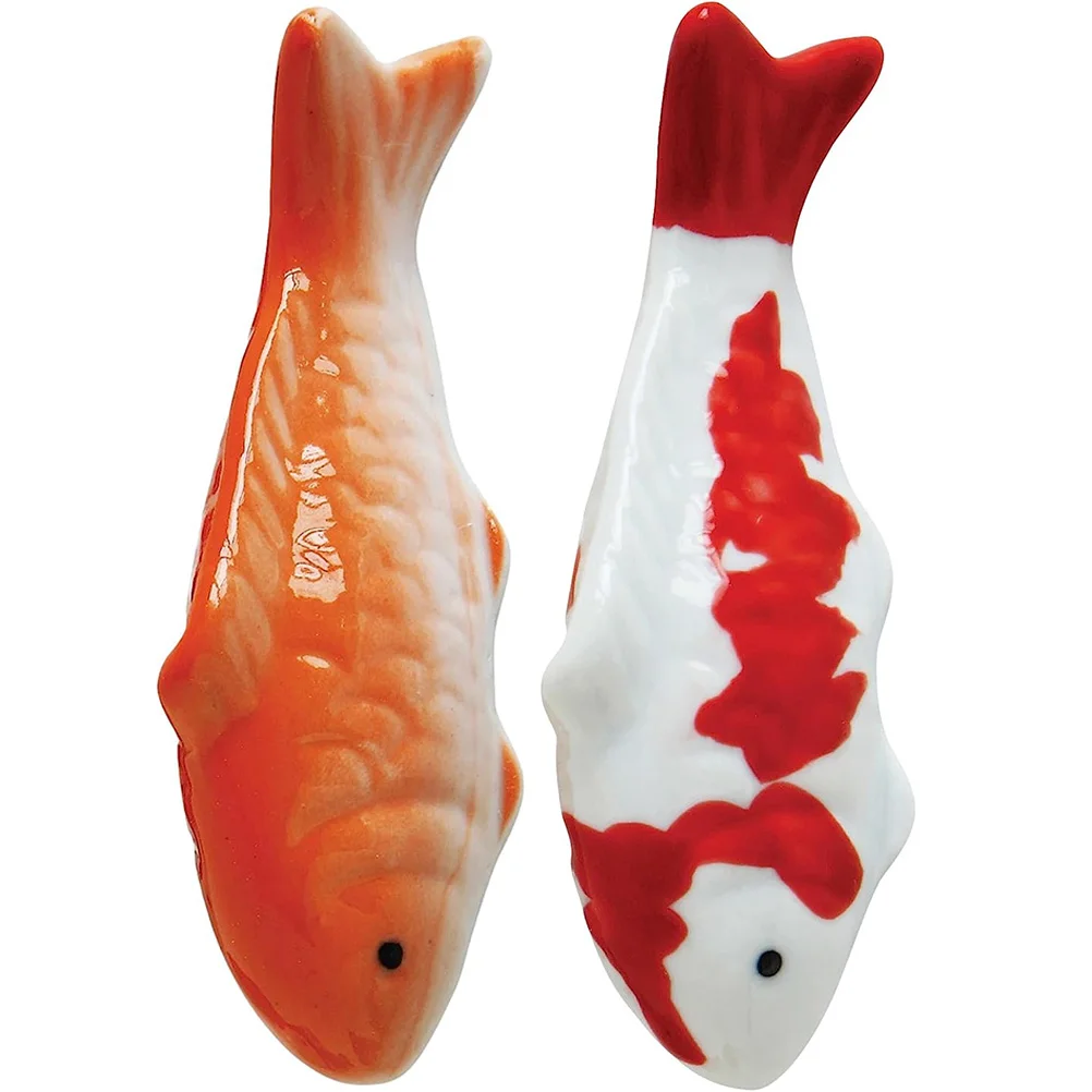 2 Pcs Bathtub Fish Ornaments Tank Decorative Floating Aquarium Ceramics Decorations Figurine Miss Simulation