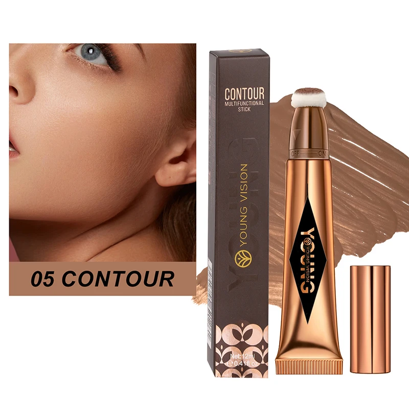 Multifunctionele Make-Up Pen Vloeistof 6 Kleuren Hoogglans Luchtkussen Poeder Blush Pen Gezicht Wangspons Tip Cosmetica Stick