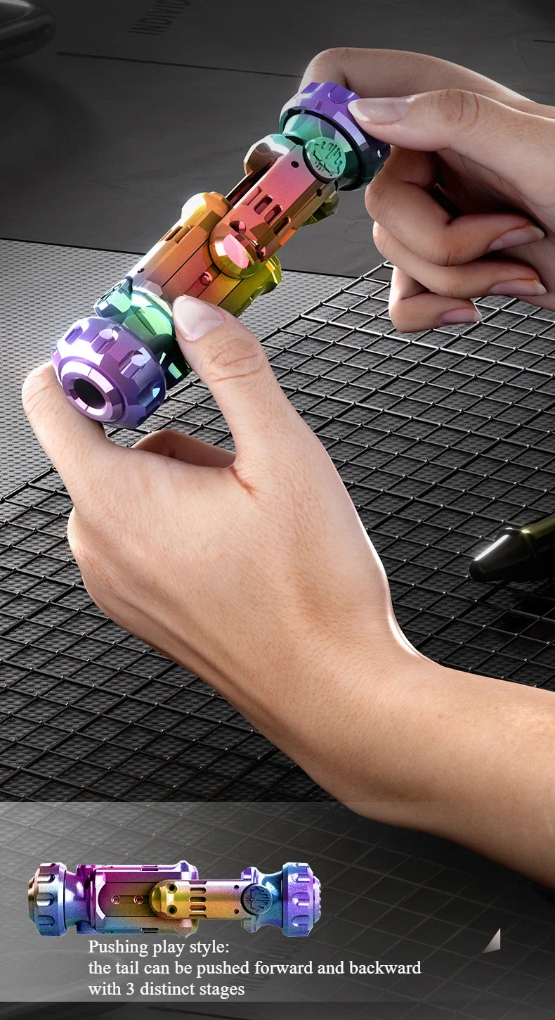 Stun Grenade Fidget Spinner Miniatur-Pistole, Spielzeugpistole mit ausziehbaren Muscheln, Stressabbau-Fingerspielzeug für Erwachsene und Kinder, beste Geschenke – Detail 6