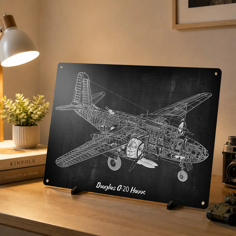 Douglas A20 Havoc 3D Texture Printed Poster Custom Vintage Metal Tin Plate Sign for Wall Art Decor Room Decoration Man Wand Deko