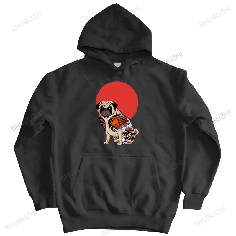 homme cotton hoodies zipper Yakuza Pug Men hoodies hipster cartoon tattoo pug men shubuzhi brand winter hoody