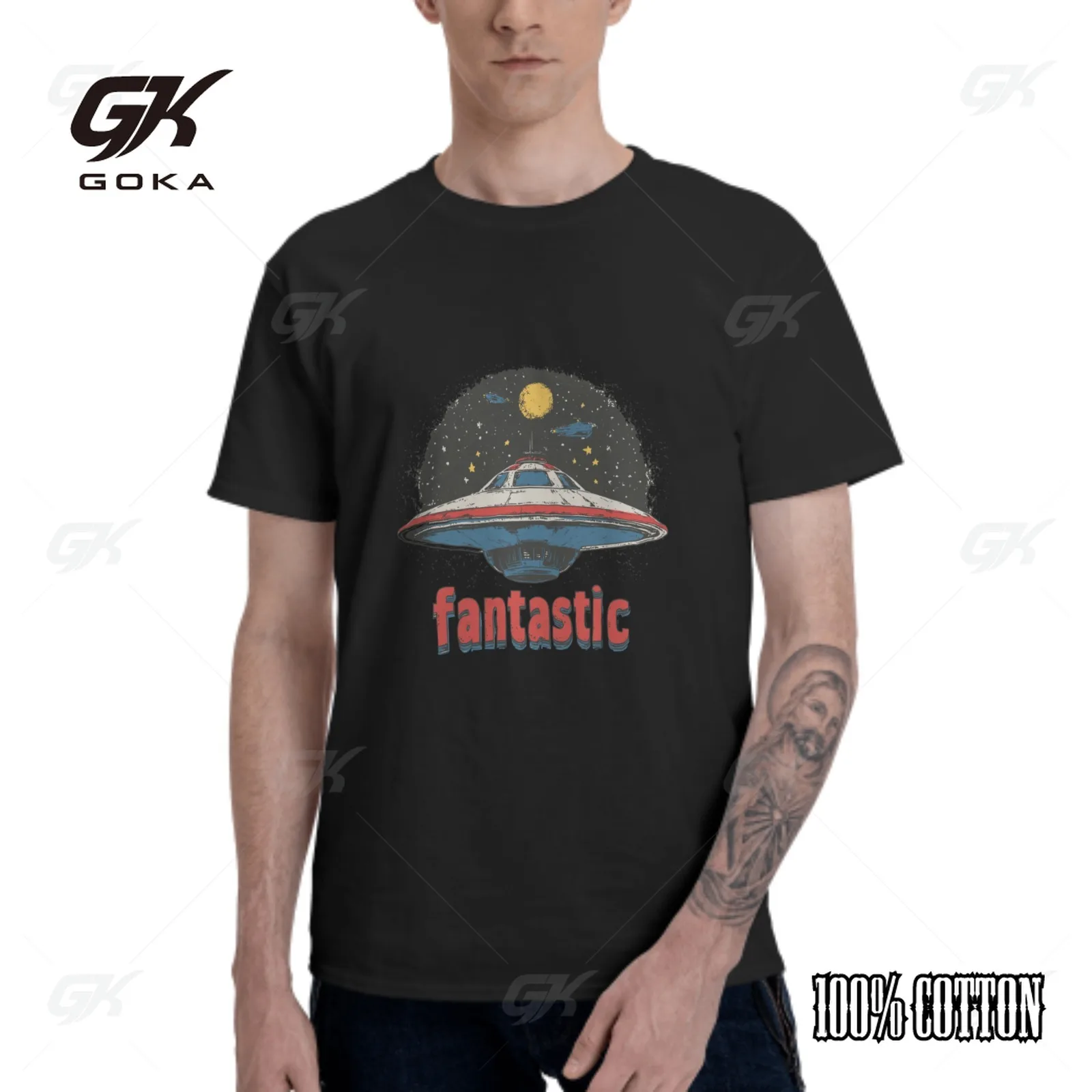 

Футболка «Фантастический космический корабль», обычные футболки, хлопковые футболки европейского размера с круглым вырезом, повседневные повседневные футболки унисекс большого размера, топы с короткими рукавами