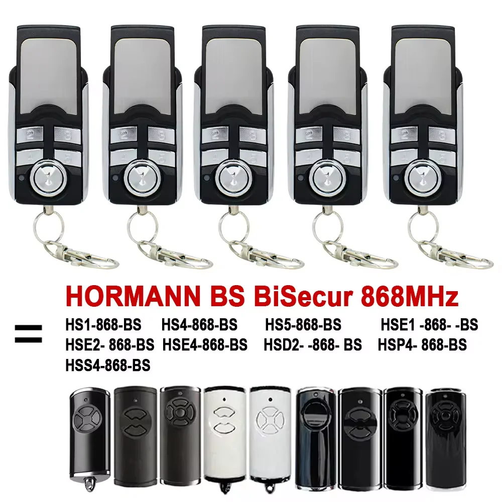 1-5pcs 100% Compatible 868 HORMANN BS BiSecur Garage Door Remote Control for HSE1,HS5,HS4,HS1,HSE2 HSE4-868-BS,HS4 HS5-868-BS