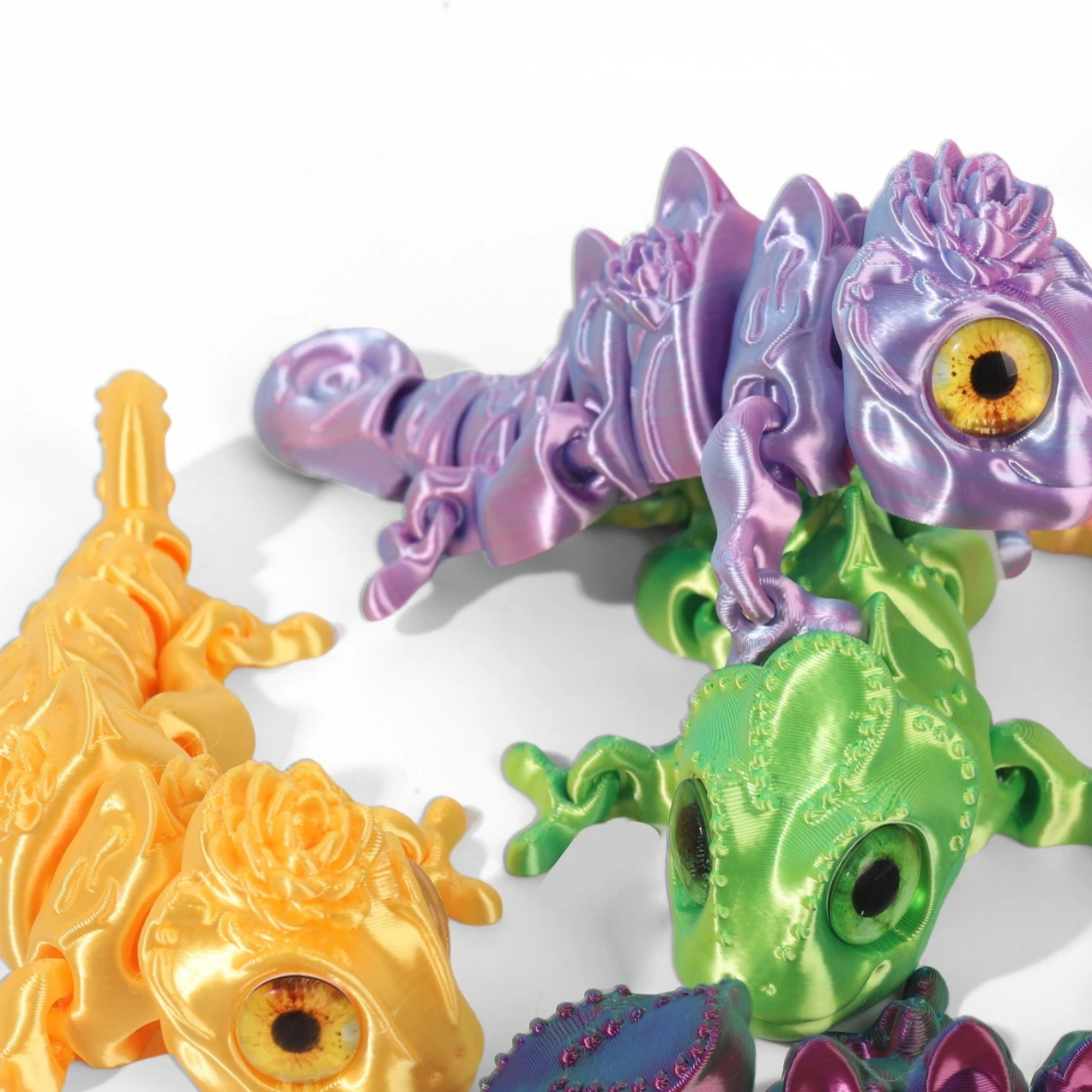 

3D-Druck mehrgelenkige bewegliche Simulationsaugen Chamäleonfiguren für Wohnaccessoires Kindergeschenk Raumdekoration