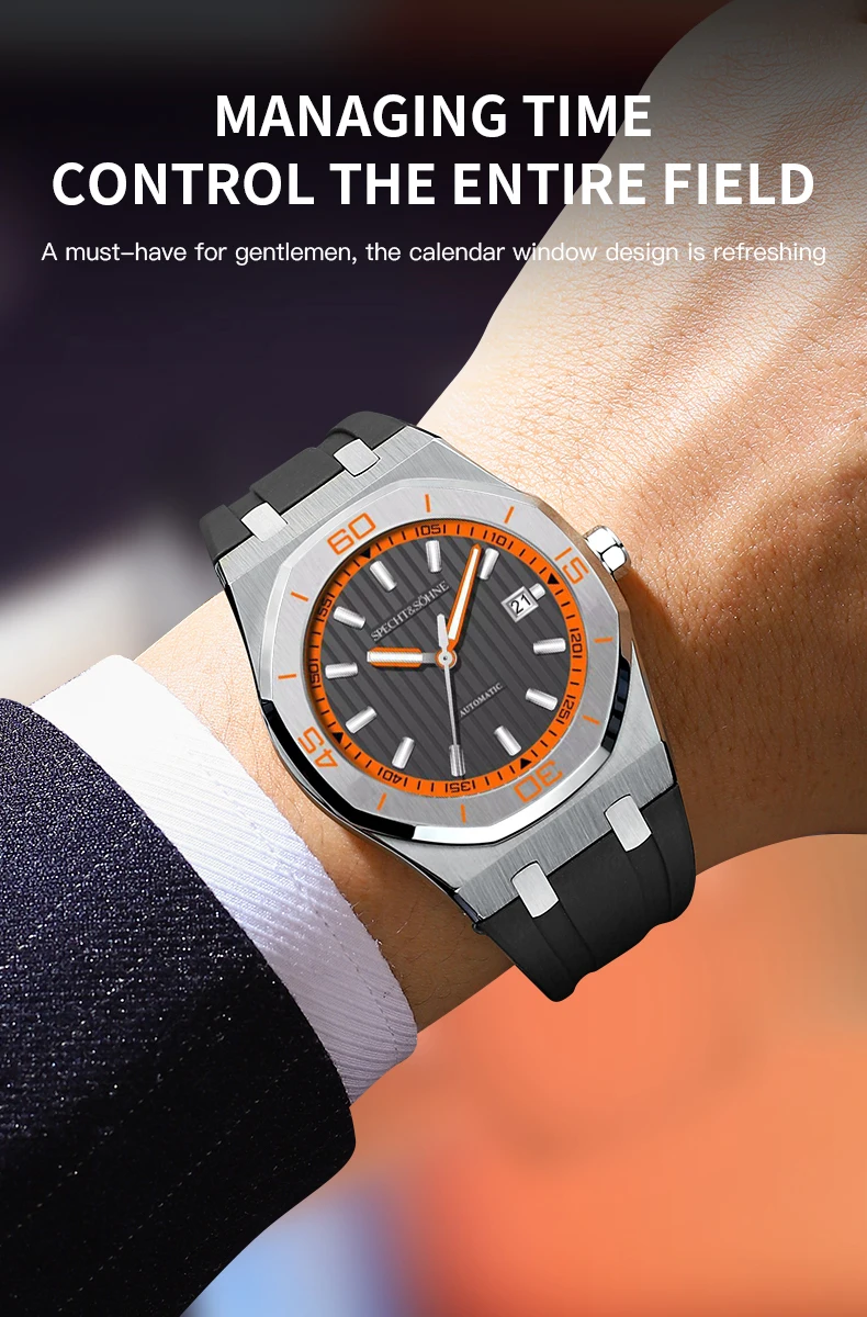 Specht&Sohne New Classic Men's Watch 50M Waterproof Luminous Sapphire Crystal Blue Automatic Mechanical Watches Reloj Hombre S4b7a048de71644d7b6ed48bd55be9850n
