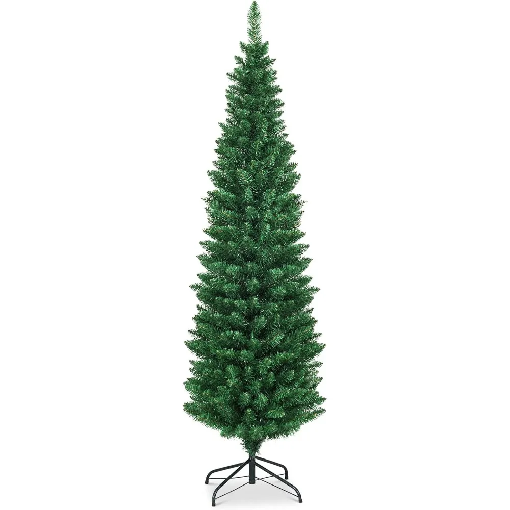 

Artificial Pencil Christmas Tree, Premium Hinged Pine Tree with Solid Metal Legs, Perfect for Home (6FT)