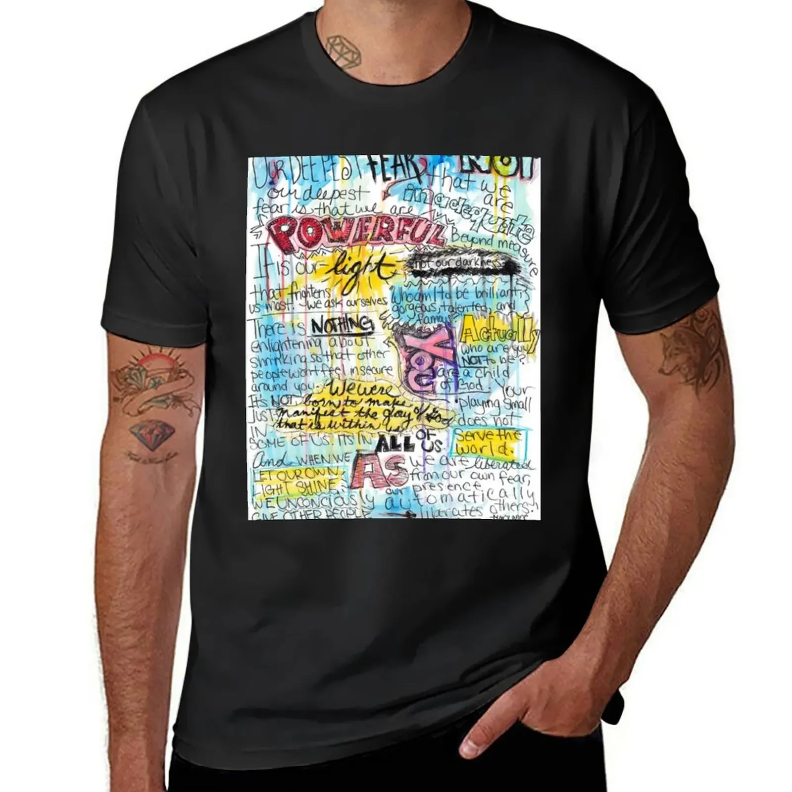 Marianne Williamson Quote - Our deepest fear is not that we are inadequate T-Shirt customs heavyweights sublime mens clothing