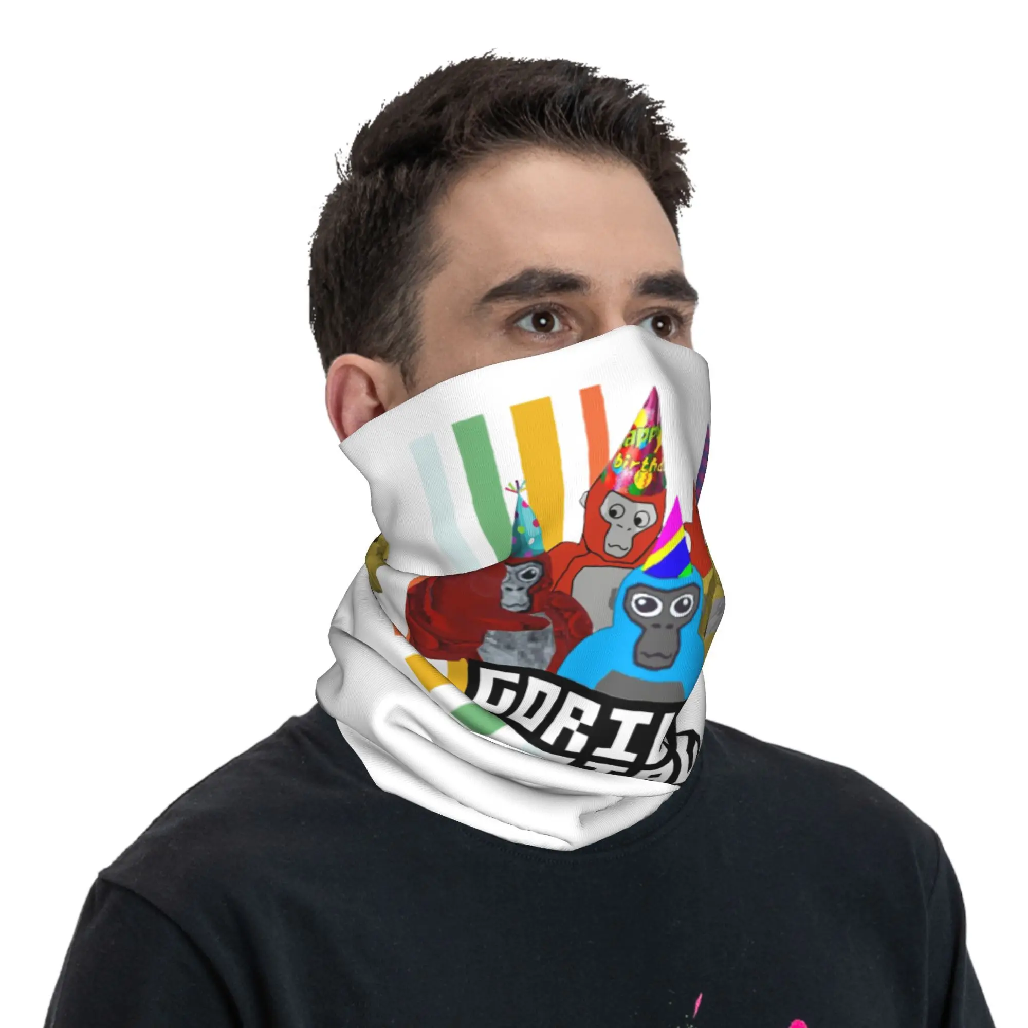 Gorilla Tag вечерние бандана, гетры с принтом, шарф для лица, многофункциональный велосипедный шарф для верховой езды, унисекс, для взрослых, моющийся