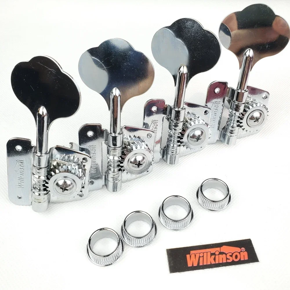 

Колки для электрической бас-гитары Wilkinson с открытой рамкой, тюнеры, колки для настройки гитары WJBL-200, хром, серебро, сделано в Корее
